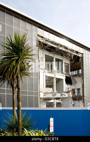 Febbraio 2013 - lavori di demolizione inizia a Bournemouth più odiato edificio, il cinema IMAX e un complesso di svaghi. Foto Stock