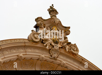 Sculture - frammento del colonnato a molla a Marianske Lazne (Marienbad Spa), Repubblica Ceca Foto Stock