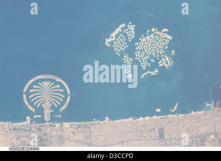 Palm Island, isola del mondo, Dubai, Emirati Arabi Uniti (NASA, Stazione Spaziale Internazionale Scienza, 01/13/10) Foto Stock