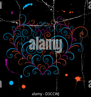 Dark grunge cuore Foto Stock