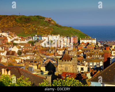 Hastings Old Town East Sussex in tarda serata la luce canale inglese 1066 Paese Foto Stock