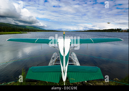 Idrovolante ormeggiato sulla baia di Beluga, Omero, Alaska, STATI UNITI D'AMERICA Foto Stock