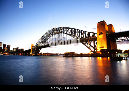 Tramonto sopra il Ponte del Porto di Sydney Sydney Australia Foto Stock