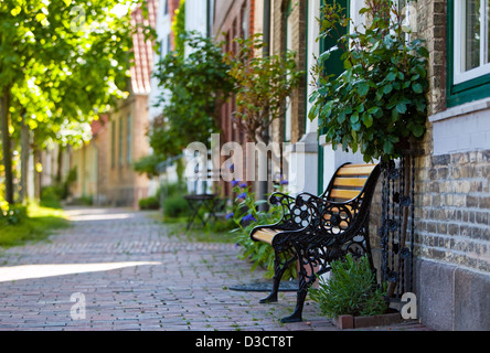 Arnis, Germania, case nella città vecchia Foto Stock