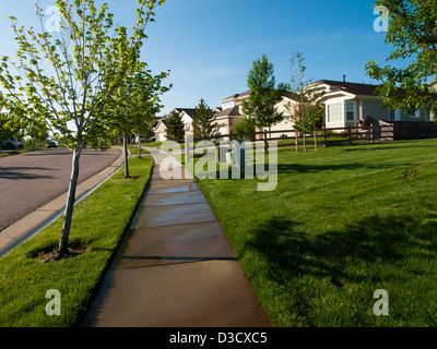 Suburban suddivisione nella città di Erie, Colorado. Foto Stock