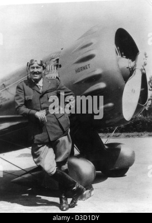 Questa immagine della Charles M. Daniels Collection presenta un Wedell-Williams Model 44, un aereo da corsa alimentato da un motore Pratt & Whitney Wasp Junior. Noto per la sua partecipazione alle gare aeree, il Model 44 era un concorrente di spicco negli anni '1930 Foto Stock