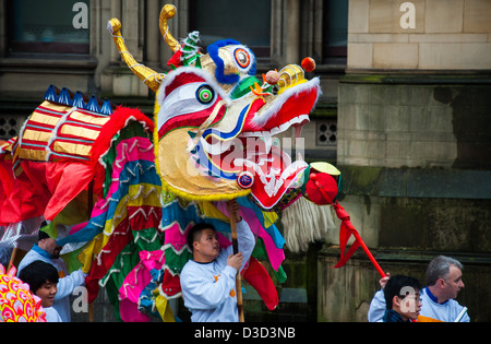 La celebrazione del Capodanno cinese 2013, Manchester, Regno Unito Foto Stock