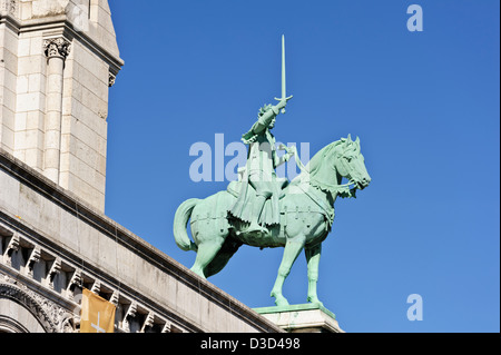 Statua di Giovanna d'arco al Sacré Coeur basilica, Parigi, Francia. Foto Stock