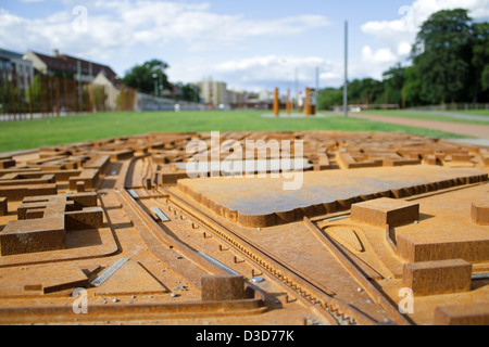 Berlino, Germania, sito sulla base del Memoriale del Muro di Berlino Foto Stock