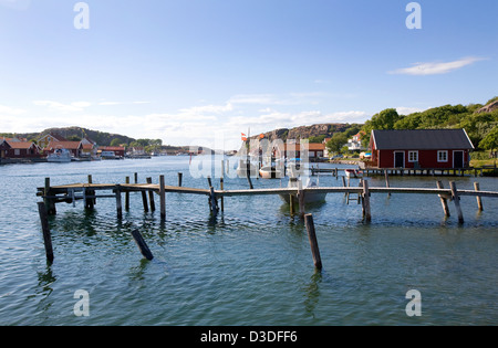 Hamburgsund, Svezia, Bootshaeuser in porto Foto Stock