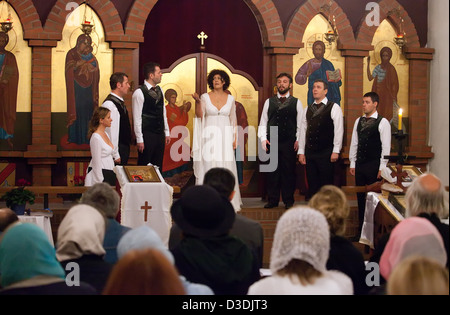 Dortmund, Germania, Divna Ljubojevic, cantante chiesa ortodossa musica, Chiesa di San Luca Foto Stock