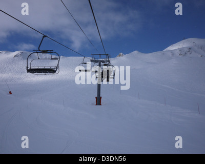 Vacanza sci a Tignes, Francia Foto Stock