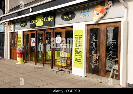 Bambini's cafe con un giardino zoologico animale tema - Zoo Park Cafe, Carrickfergus, Irlanda del Nord Foto Stock