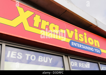 Xtra-vision firmare in un negozio Foto Stock