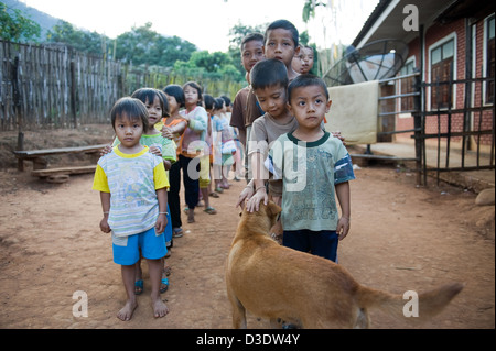 Fang, Thailandia, Fluechtlingskinder dalla Birmania in una scuola Foto Stock