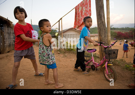 Fang, Thailandia, Fluechtlingskinder dalla Birmania Foto Stock