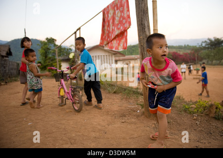 Fang, Thailandia, Fluechtlingskinder dalla Birmania Foto Stock