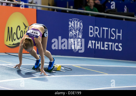 Laura WAKE, 400m donna calore 1, 2013 British atletica prove europea (EIS) Sheffield, UK. Foto Stock