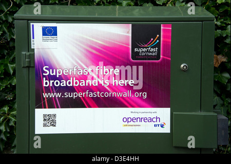 Un BT superfast broadband scatola di giunzione Foto Stock