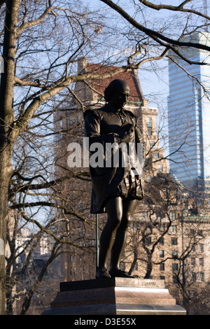 Statua di bronzo di William Shakespeare in New York City Central Park di scolpito da JQA Ward nel 1870 Foto Stock