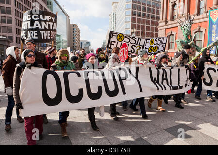 Occupare Wall street attivisti - Washington DC, Stati Uniti d'America Foto Stock