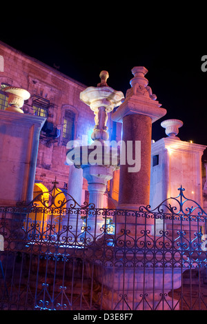 Fontana nel Muristan Square, Città vecchia di Gerusalemme Foto Stock