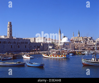 Città vecchia e il porto, Acri (Akko), Galilea occidentale Regione, Israele Foto Stock