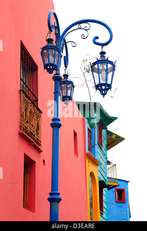 "Caminito street" vista laterale, "La Boca" Città, Buenos Aires, Argentina. Foto Stock