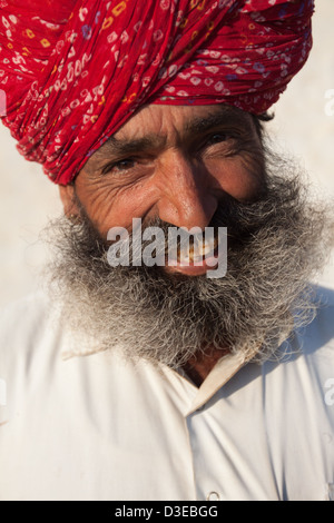 Uomo in Rajasthan ritratto Foto Stock