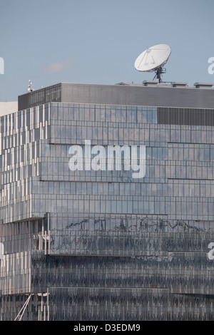 La televisione australiana di Canale 9 edificio costruito allo scopo, high-tech facility Bourke Street Melbourne Victoria Australia. Foto Stock