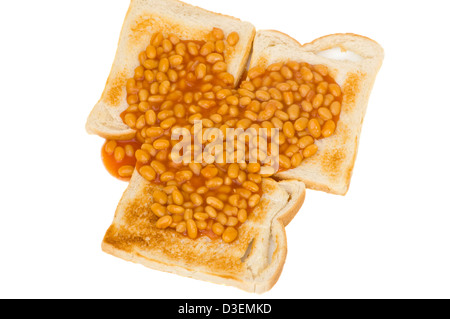 Fagioli su pane tostato Foto Stock