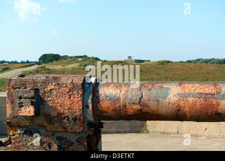 Rusty pistola a Noirmont capezzagna, Jersey, Isole del Canale Foto Stock