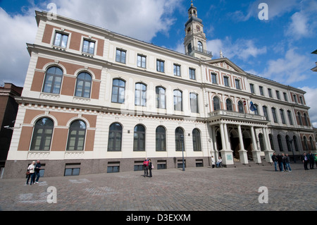 Consiglio comunale di riga su Rātsaukums (Piazza del Municipio) nella città vecchia di riga, riga, Lettonia, Stati baltici Foto Stock