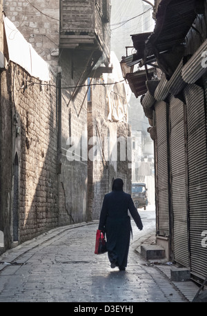 Città vecchia strada di aleppo siria Foto Stock