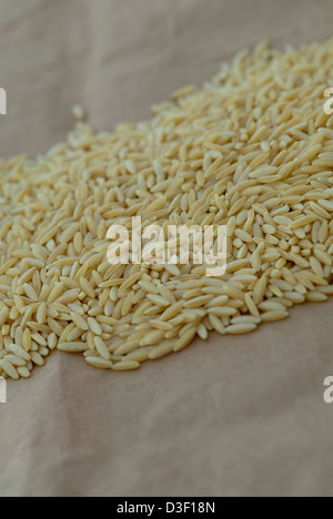 Immagine ravvicinata della pasta orzo Foto Stock