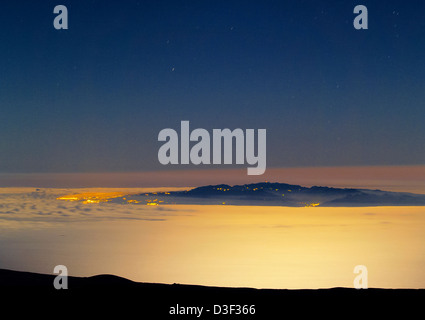 Notte sulla Teide, vista di Gran Canaria Isole Canarie Spagna Foto Stock