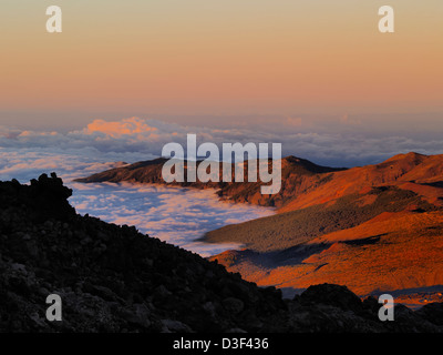 Tramonto sul Teide, Isole Canarie, Spagna Foto Stock