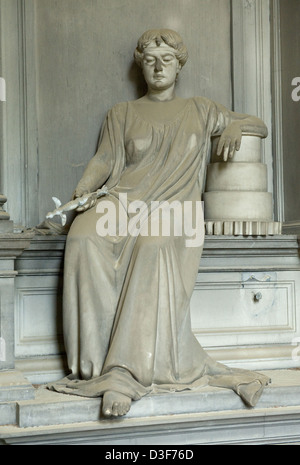 Genova, Italia, scultura grave sul cimitero monumentale di Staglieno Foto Stock