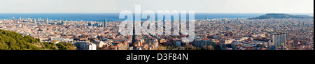 Panoramica aerea di Barcellona con alto grado di dettaglio Foto Stock