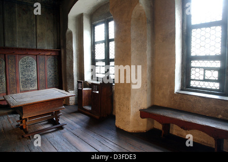 Wittenberg, Germania, la stanza di Martin Lutero nella casa di Lutero Foto Stock