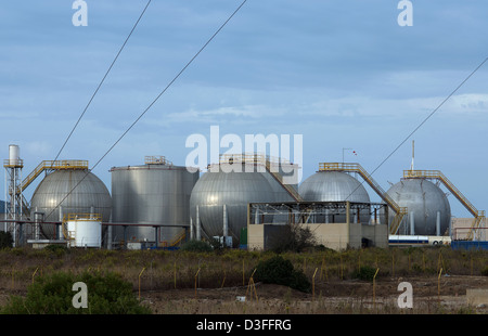 Porto Torres, Italia, petrolchimico sito industriale Foto Stock