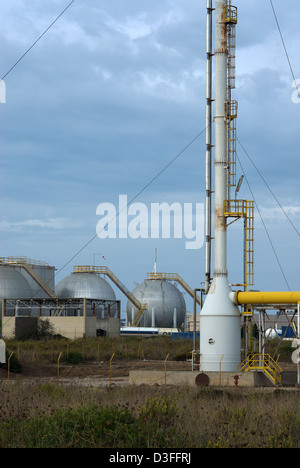 Porto Torres, Italia, petrolchimico sito industriale Foto Stock