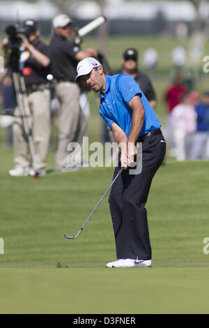 Febbraio 17, 2013 - Los Angeles, California (CA, Stati Uniti - Charl Schwarzel gioca al round finale del Northern Trust Open a Riviera Country Club il 17 febbraio 2013 in Pacific Palisades, California. (Credito Immagine: © Ringo Chiu/ZUMAPRESS.com) Foto Stock