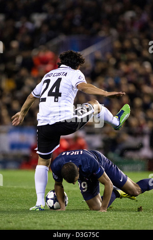 Champions League 1/8 finals - VALENCIA CF - PSG - Mestalla stadio Foto Stock