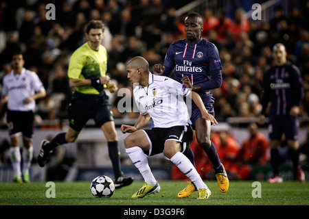 Champions League 1/8 finals - VALENCIA CF - PSG - Mestalla stadio Foto Stock