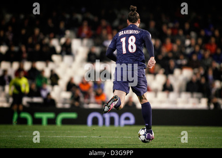 Champions League 1/8 finals - VALENCIA CF - PSG - Mestalla stadio Foto Stock