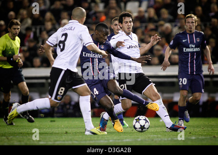 Champions League 1/8 finals - VALENCIA CF - PSG - Mestalla stadio Foto Stock