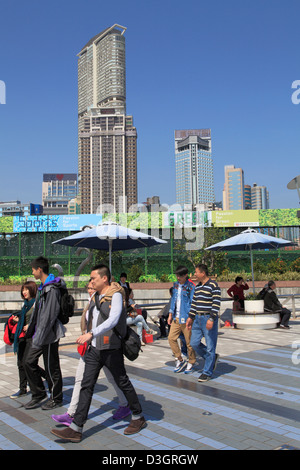 Cina, Hong Kong Kowloon, Tsim Sha Tsui, promenade, persone Foto Stock