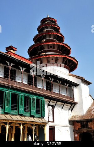 Torre di Hanuman Dhoka ex Palazzo Reale il quadrato di Durbar Kathmandu in Nepal Foto Stock