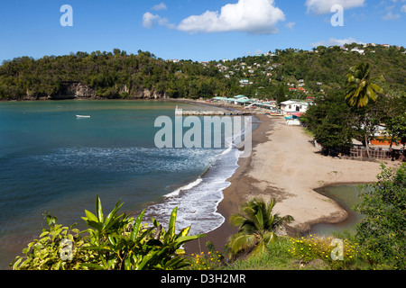Villaggio di Pescatori di Anse La Raye, St Lucia Foto Stock